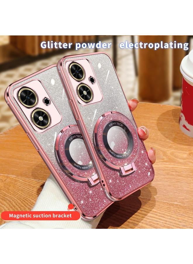 S-TOP Case For Honor Play 50 Plated Gradient Glitter Round Holder TPU Phone Case - Image 3