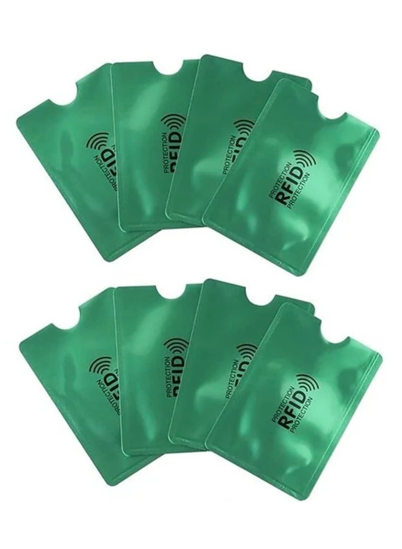 SOLDOUT Anti RFID Blocking Reader Lock Card Holder ID Bank Card Case Protector Aluminium Metal Smart Anti-Theft Credit Card Holder (Pack of 10, Green)  - Image 1