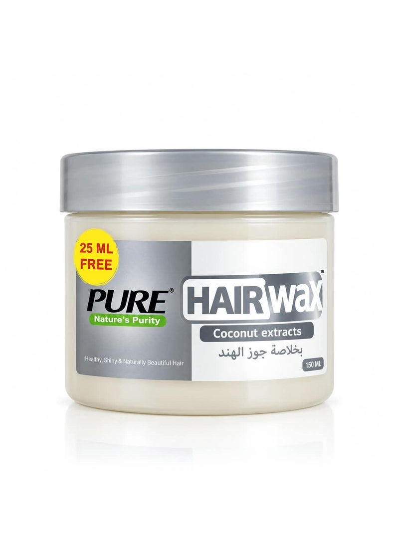 Pure Coconut Hair Wax, Cream-Gel, 150ml (125ml + 25ml Free)