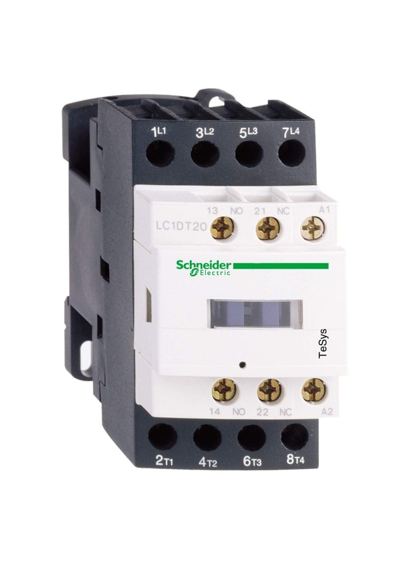 Schneider Electric Schneider Electric LC1DT25M7 Contactor NonReversing 220VAC Coil 25A 4Pole DIN Rail TeSys D White 