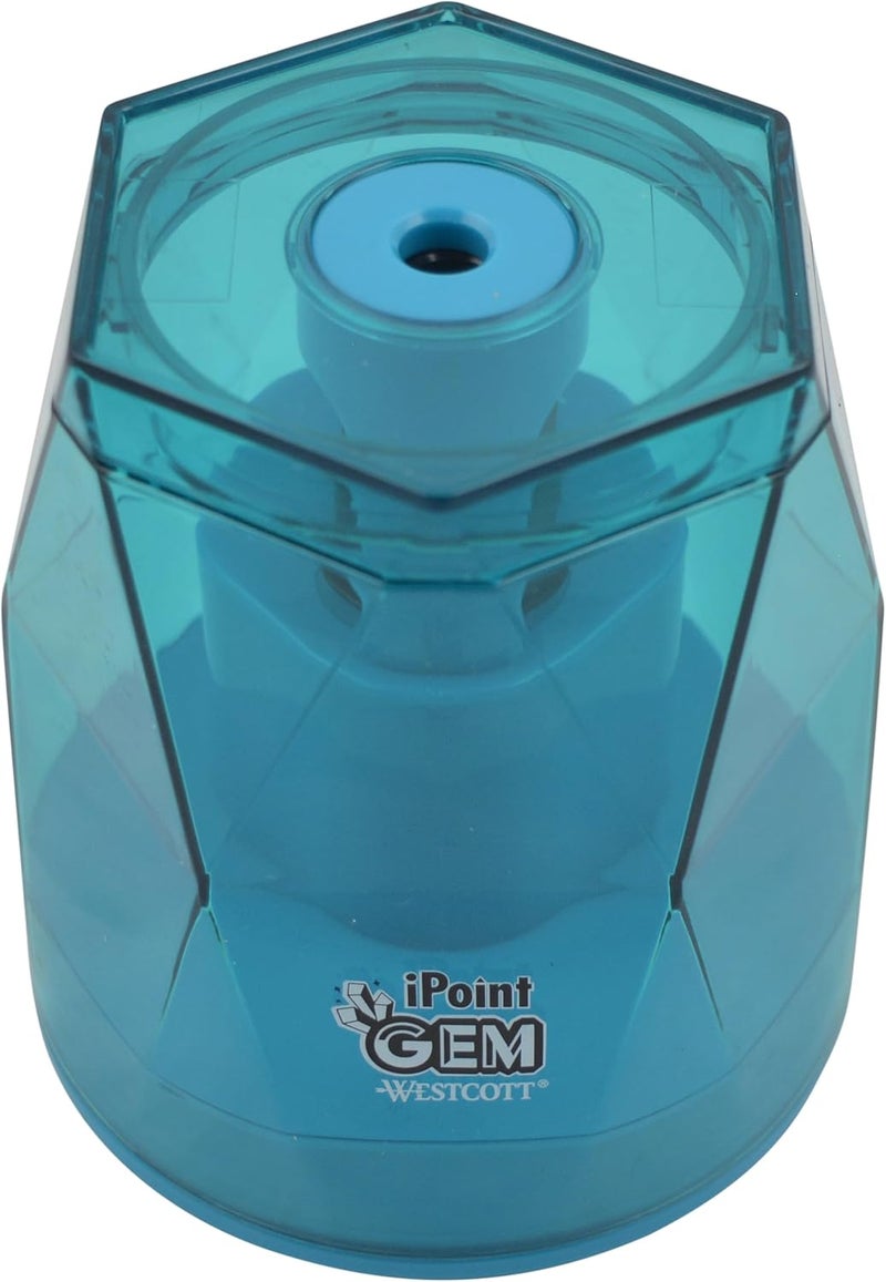 Westcott iPoint GEM Battery Pencil Sharpener Blue 00529 - Image 4