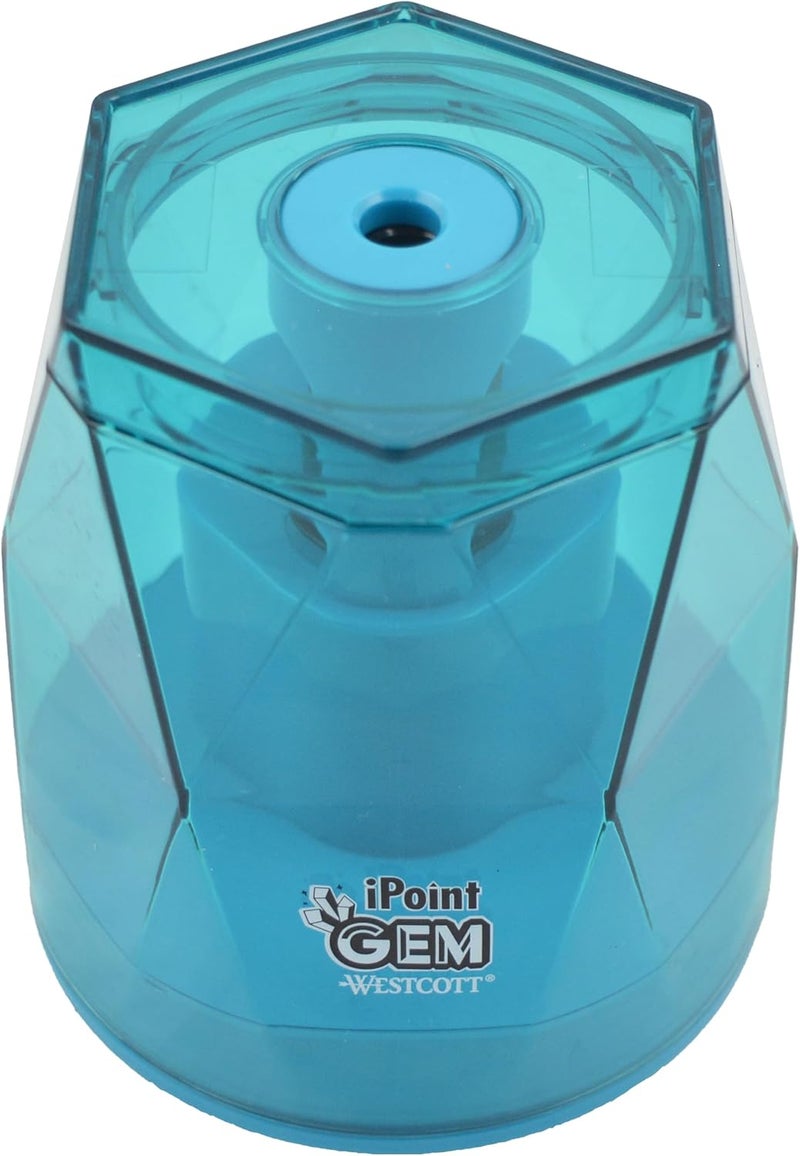 Westcott iPoint GEM Battery Pencil Sharpener Blue 00529 - Image 1