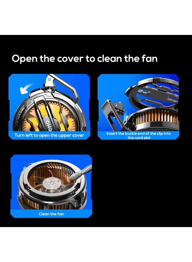 Memo Magnetic Phone Cooler, Portable Cell Phone Cooling Fan with RGB Light, Universal Radiator for iPhone/Android/TikTok Live Streaming, Rapid Cooling, Includes 1 Pair of Gaming Finger Sleeves - Black - Image 5
