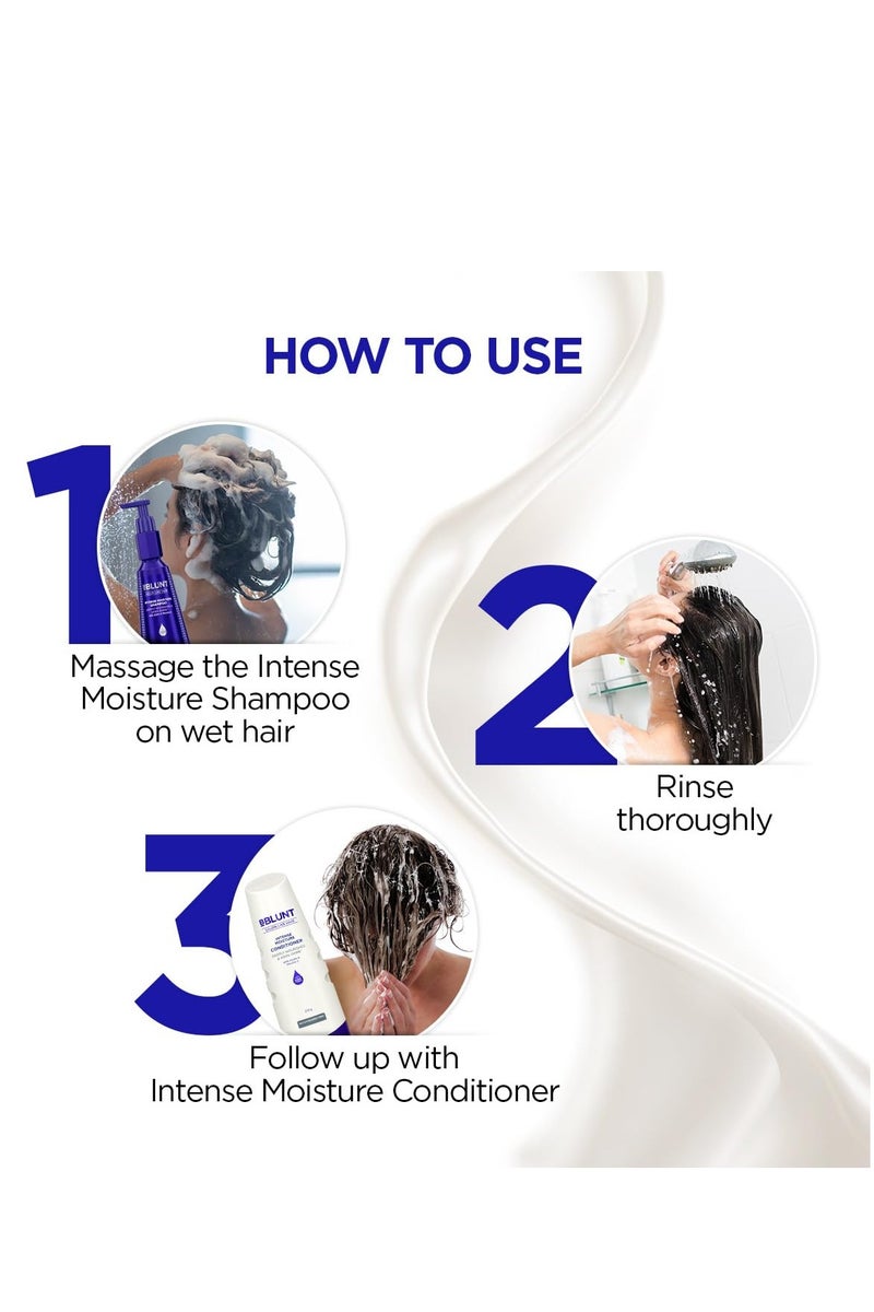 BBLUNT BBLUNT Intense Moisture Shampoo with Jojoba and Vitamin E for Dry & Frizzy Hair  300 ml - Image 3