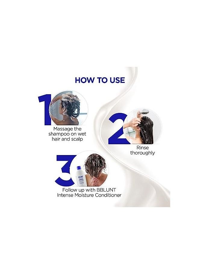 BBLUNT Intense Moisture Shampoo with Jojoba and Vitamin E for Dry & Frizzy Hair