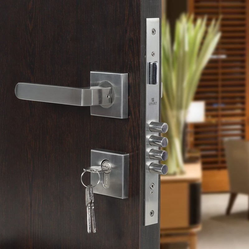 Voltizi Premium Mortise Door Locks for Main Door/Bedroom Door/Door Lock Handle Set with Brass Lock Body Set with 3 Key/Main Door Locks for Home/Office/Hotel (Main Door/Bedroom Door, LB303) - Image 5