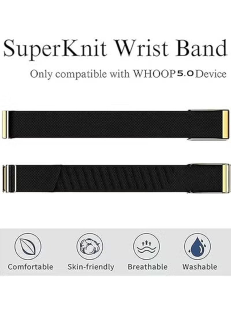 TEMPO Ultra-soft Nylon Replacement Band for WHOOP 5.0 Life /MG – ECG Compatible | Breathable, Durable & Secure Fit Strap and Adjustable Wristband Replacement Strap with U Shaped Gold Color Connector Easy to Use and Perfect for Every Occasion | NOT for Gen 4 - Image 2