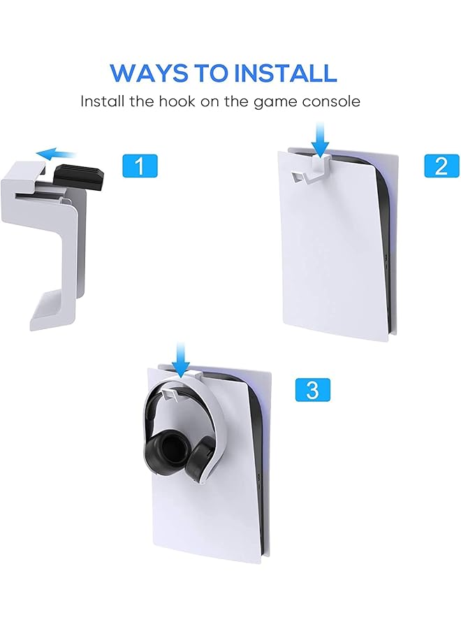 إيروريكس حامل سماعة الرأس لجهاز PS5 لجهاز PS5 Slim لجهاز PS5 Pro حامل سماعة الرأس لجهاز PS5 حامل سماعة الرأس لجهاز PS5 PS5 Slim لجهاز PS5 Pro أبيض - Image 3