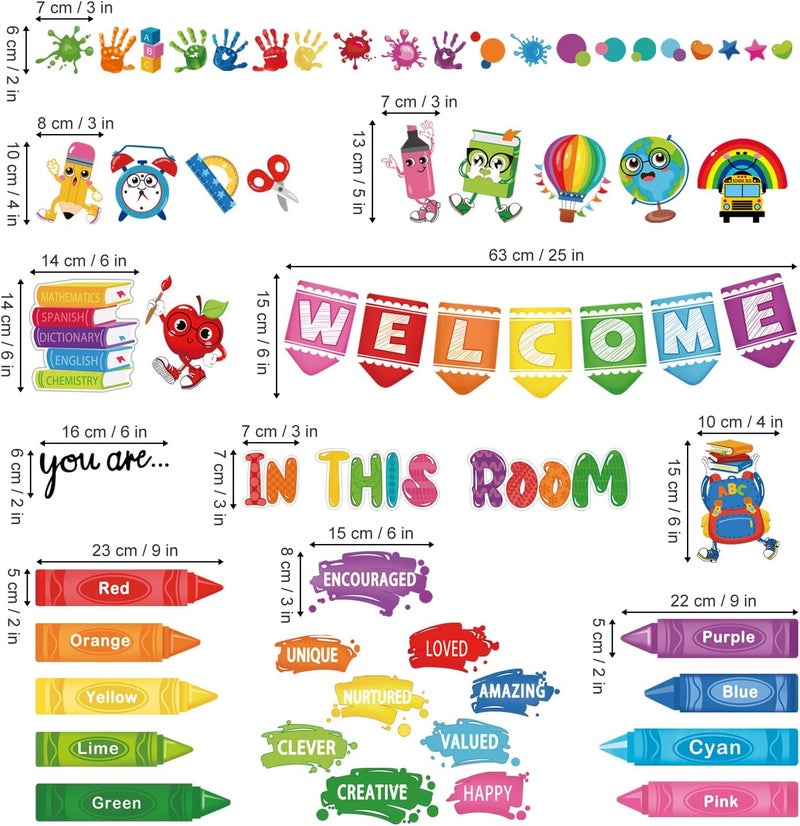 wondever Colorful Pencils Inspirational Quotes Window Clings Back to School Crayon Handprint Glass Sticker Decal Anti Collision Double-Side Static Stickers for Home Glass - Image 4