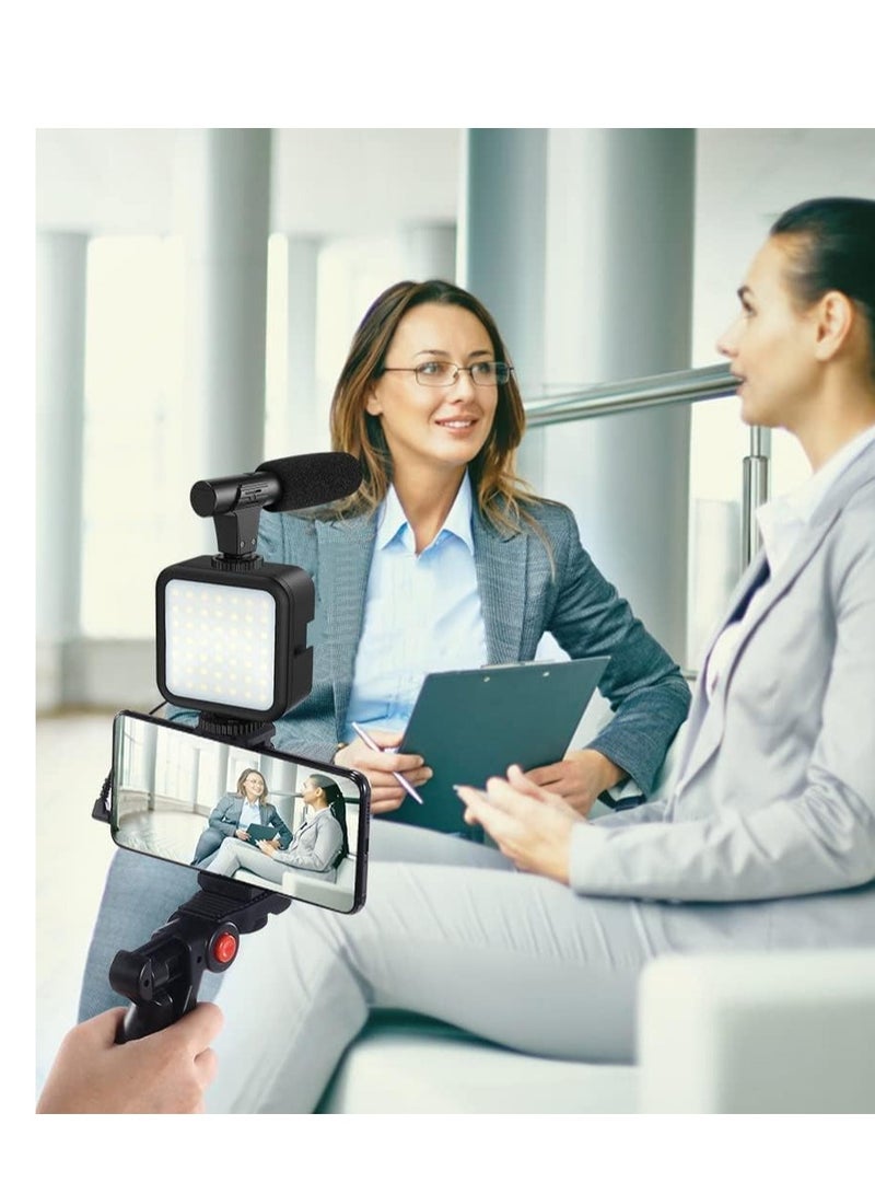 ELTRAZONE Smartphone & Camera Vlogging Studio Kits Video Shooting Photography Suit with Microphone LED Fill Light Mini Tripod - Image 5