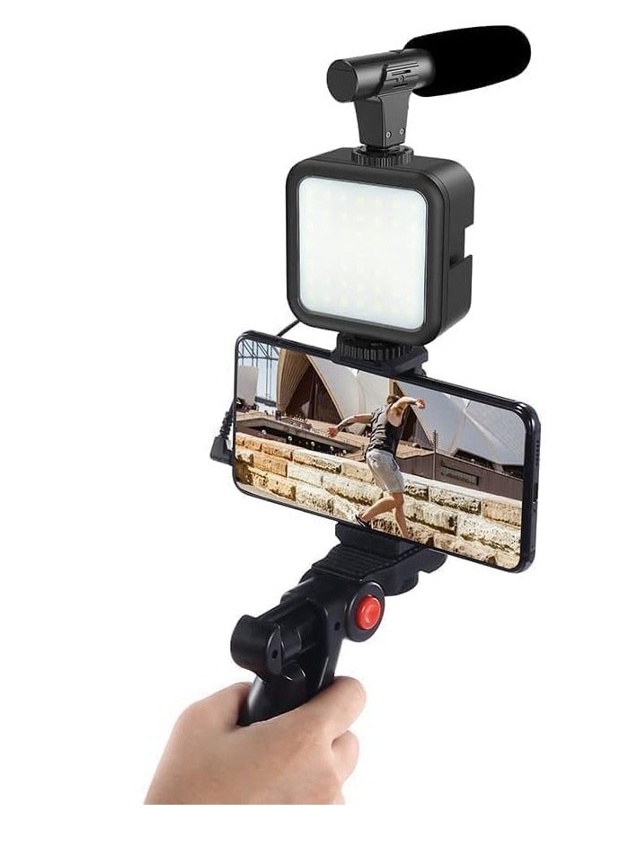 ELTRAZONE Smartphone & Camera Vlogging Studio Kits Video Shooting Photography Suit with Microphone LED Fill Light Mini Tripod - Image 4