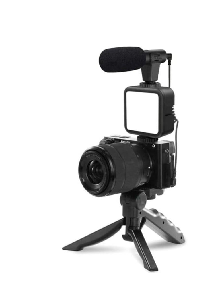 ELTRAZONE Smartphone & Camera Vlogging Studio Kits Video Shooting Photography Suit with Microphone LED Fill Light Mini Tripod - Image 3