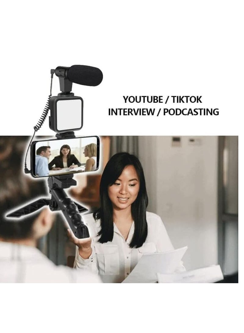 ELTRAZONE Smartphone & Camera Vlogging Studio Kits Video Shooting Photography Suit with Microphone LED Fill Light Mini Tripod - Image 2
