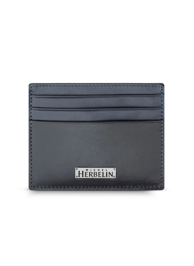 MICHEL HERBELIN Credit Card Case Navy&Black for Men