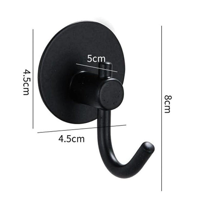 Boniry 4 Pack Wall Adhesive Hooks, Waterproof Stainless Steel Wall Hook,Best Use Kitchen and Bathroom, self Adhesive Hooks Heavy Duty for Towel and Kitchen Accessories Item (Big Round Black Hook) - Image 2
