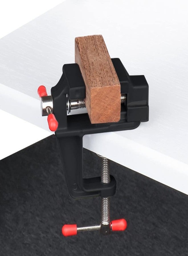 Mesee Universal Mini Table Bench Vice Small Walnut Clamps Workbench Carving Drill Press Clamping Vise for Jewelry Nuclear Watch Repairing DIY Craft Sculpture Clip On Tool - Black - Image 4