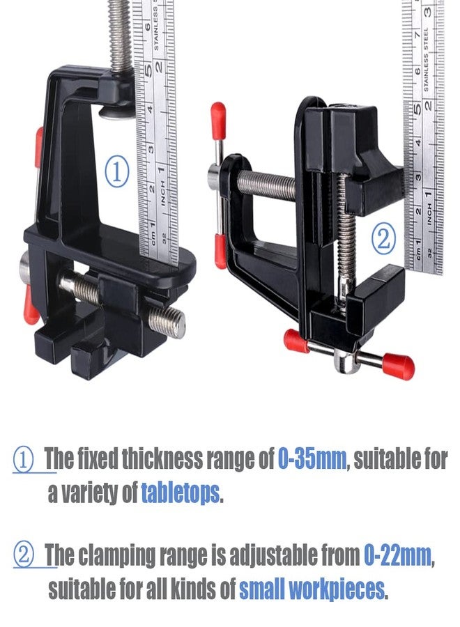 Mesee Universal Mini Table Bench Vice Small Walnut Clamps Workbench Carving Drill Press Clamping Vise for Jewelry Nuclear Watch Repairing DIY Craft Sculpture Clip On Tool - Black - Image 3