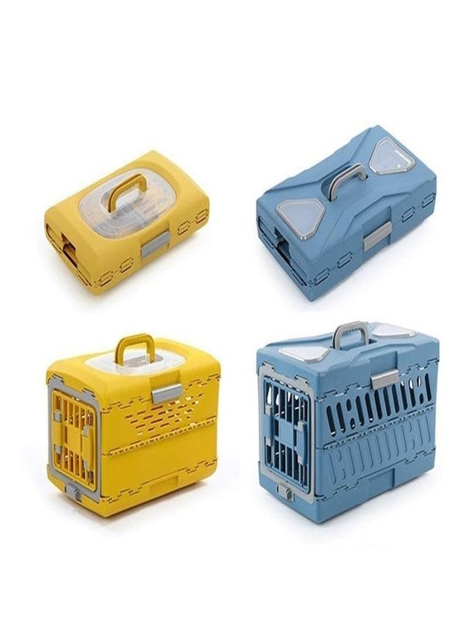 rizopets Pet Carrier, Plastic, Blue, 58 x 37 x 36 cm Medium Breeds, Rat, Cat, Rabbit, Dog Collapsible Puppy Crate Portable Dog Kennel Portable Travel Cage for - Image 3