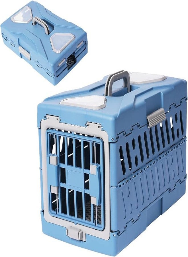 rizopets Pet Carrier, Plastic, Blue, 58 x 37 x 36 cm Medium Breeds, Rat, Cat, Rabbit, Dog Collapsible Puppy Crate Portable Dog Kennel Portable Travel Cage for - Image 1