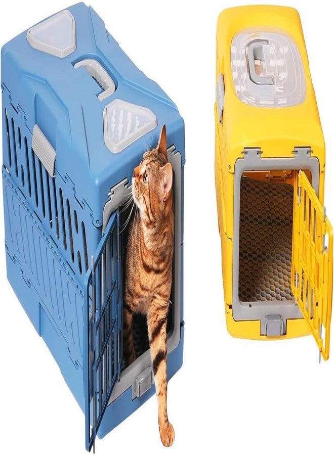 rizopets Pet Carrier, Plastic, Blue, 58 x 37 x 36 cm Medium Breeds, Rat, Cat, Rabbit, Dog Collapsible Puppy Crate Portable Dog Kennel Portable Travel Cage for - Image 5