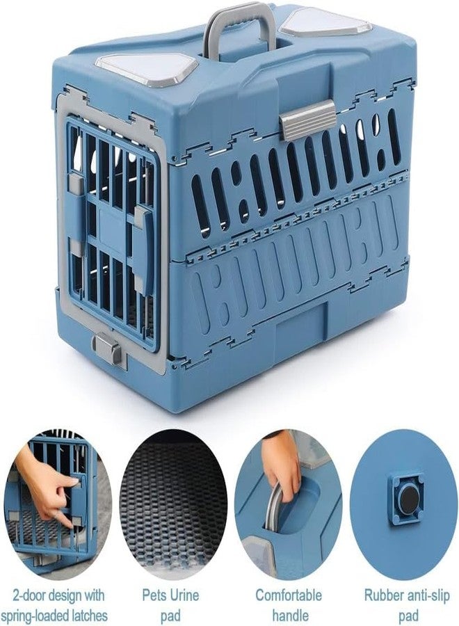 rizopets Pet Carrier, Plastic, Blue, 58 x 37 x 36 cm Medium Breeds, Rat, Cat, Rabbit, Dog Collapsible Puppy Crate Portable Dog Kennel Portable Travel Cage for - Image 4