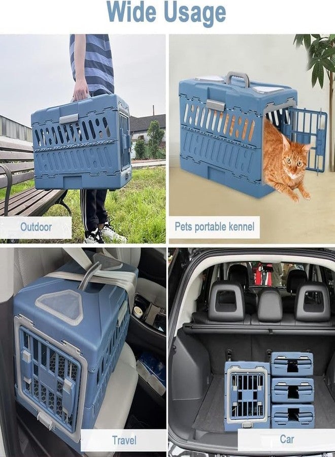 rizopets Pet Carrier, Plastic, Blue, 58 x 37 x 36 cm Medium Breeds, Rat, Cat, Rabbit, Dog Collapsible Puppy Crate Portable Dog Kennel Portable Travel Cage for - Image 2