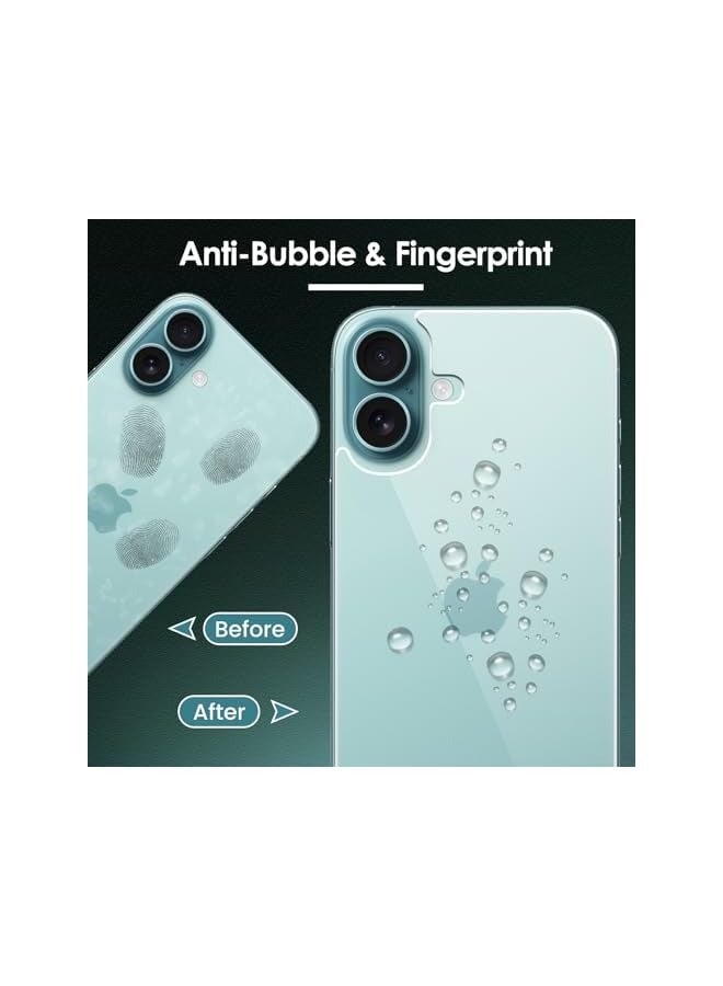 PROMASS 3 in 1 Screen Protector for iPhone 16, Front and Back Tempered Glass Screen Protector, Camera Lens Protector Ultra Thin Bubble Free(6.1 inch) - Image 4