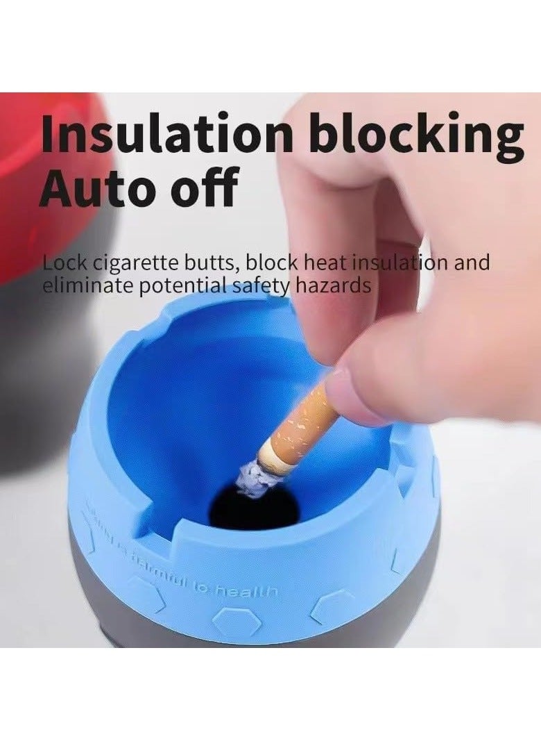 LEDIN Ashtray Car Portable Ashtray Cigarette Cup Car Butt Bucket Smoke Ash Tray Holder Case For Car Home Accessories Candy Color Ash Trays(Blue)  - Image 4