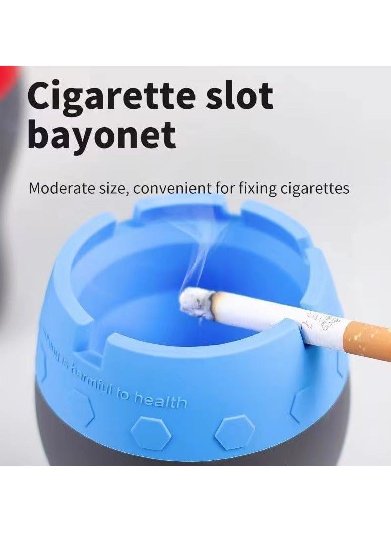 LEDIN Ashtray Car Portable Ashtray Cigarette Cup Car Butt Bucket Smoke Ash Tray Holder Case For Car Home Accessories Candy Color Ash Trays(Blue)  - Image 5