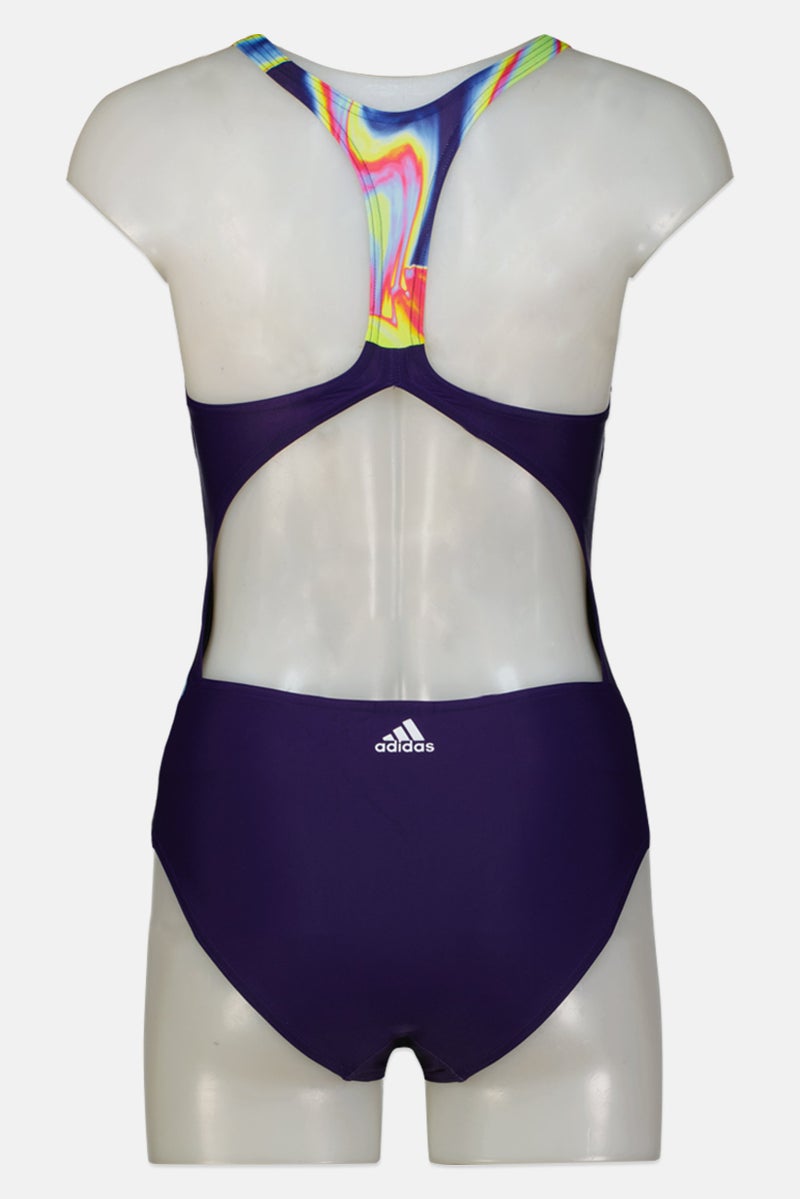 Adidas Women Floral Print Padded One Piece Swimwear, Multicolor  - Image 3