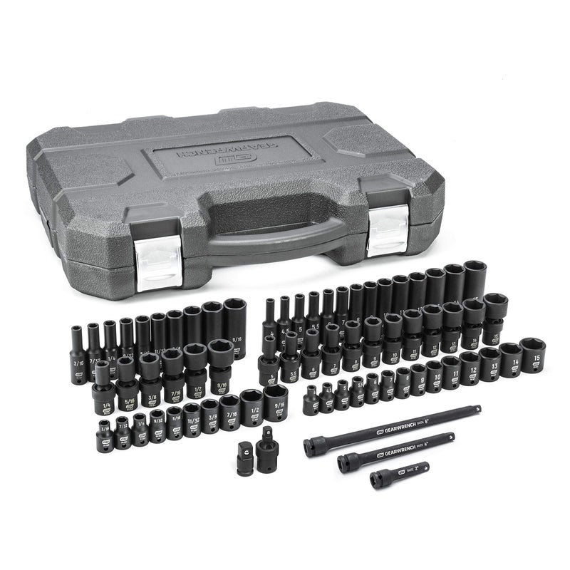 GEARWRENCH 71 Piece 1/4" Drive 6 Point Standard & Deep Universal Impact SAE/Metric Socket Set | 84903 - Image 5
