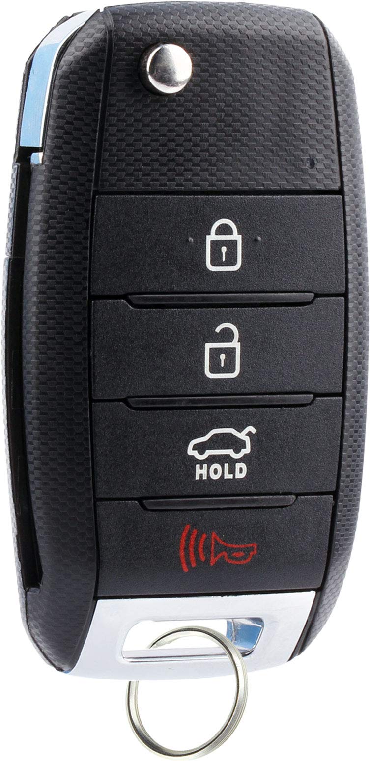 KeylessOption Keyless Entry Car Remote Flip Key Fob Ignition High Security Blade for Kia Sportage Optima Soul