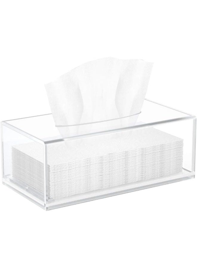TPGP Acrylic Tissue Box Cover Clear Tissue Holder Napkin Dispenser For Home Office Restaurant  - Image 1