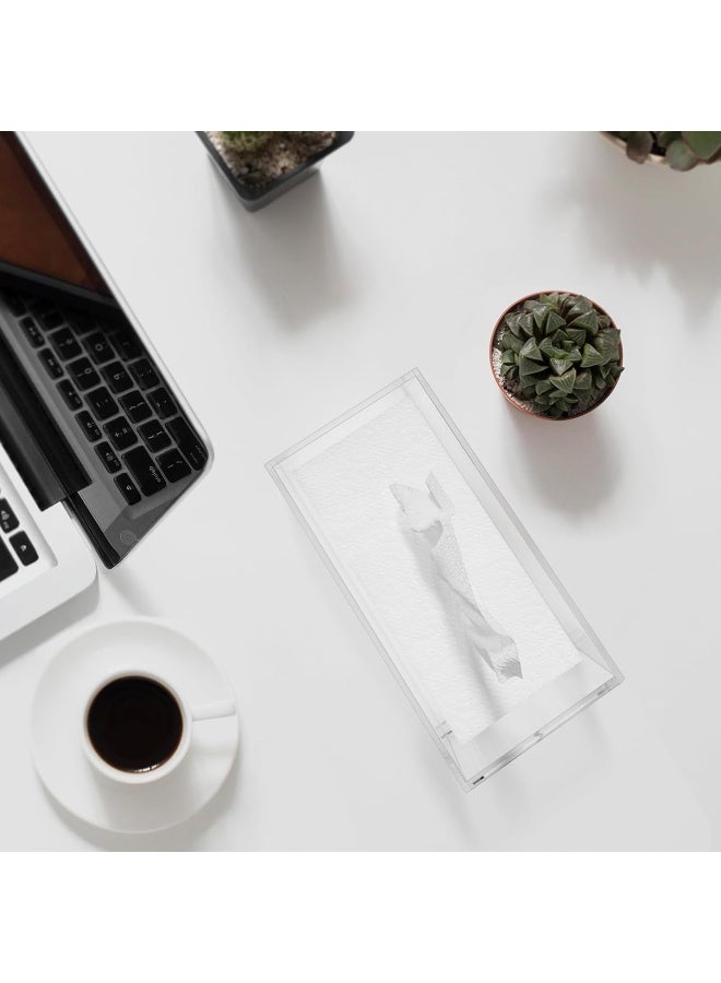 TPGP Acrylic Tissue Box Cover Clear Tissue Holder Napkin Dispenser For Home Office Restaurant  - Image 5