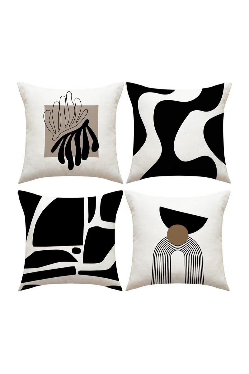 Bukela Pillow Covers Set of 4, Throw Pillow Cover, Modern style Cushion Covers 45cm x 45cm,For Living Room Sofa Couch Bed Pillowcases 18x18 inches（Double sided pattern）