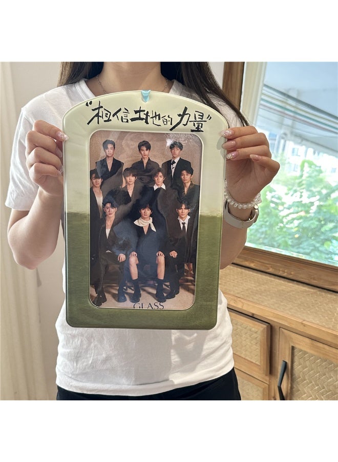 NIBEMINENT 1 - Piece Original Social Version PVC Kpop Photo Card Holder Pendant Key Chain ID Badge Holder ID Card Holder Photo Card Protector for School ID Office ID Access Card for Women Girls - Image 2