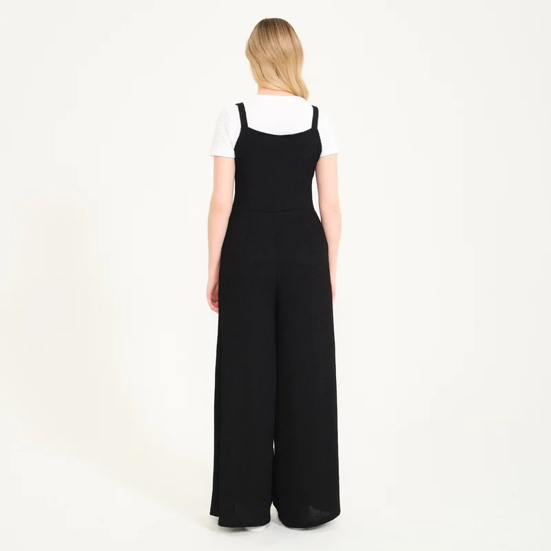 باربورا Straped Large Pocket Detailed Women's Overalls BT238SIYAHA1A