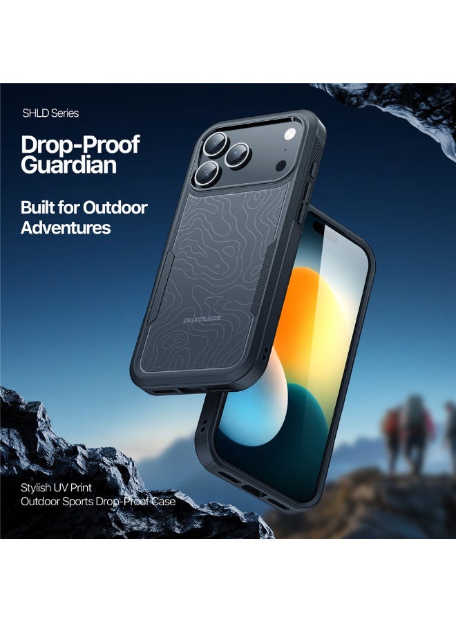دوكس دوتشيز جراب مغناطيسي لهاتف ايفون 17 برو ماكس من سلسلة شليد للحماية من السقوط حتى ارتفاع 10 أقدام مصنوع من مادة البولي يوريثين الحراري + غطاء هاتف من مادة تيبي يو  - Contour Pattern - Image 4