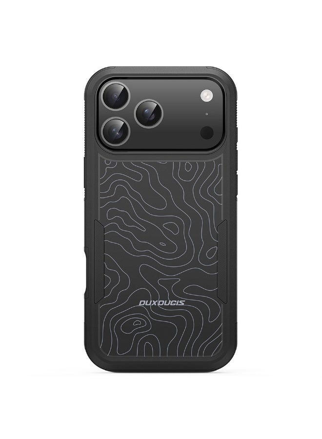 دوكس دوتشيز جراب مغناطيسي لهاتف ايفون 17 برو ماكس من سلسلة شليد للحماية من السقوط حتى ارتفاع 10 أقدام مصنوع من مادة البولي يوريثين الحراري + غطاء هاتف من مادة تيبي يو  - Contour Pattern - Image 2