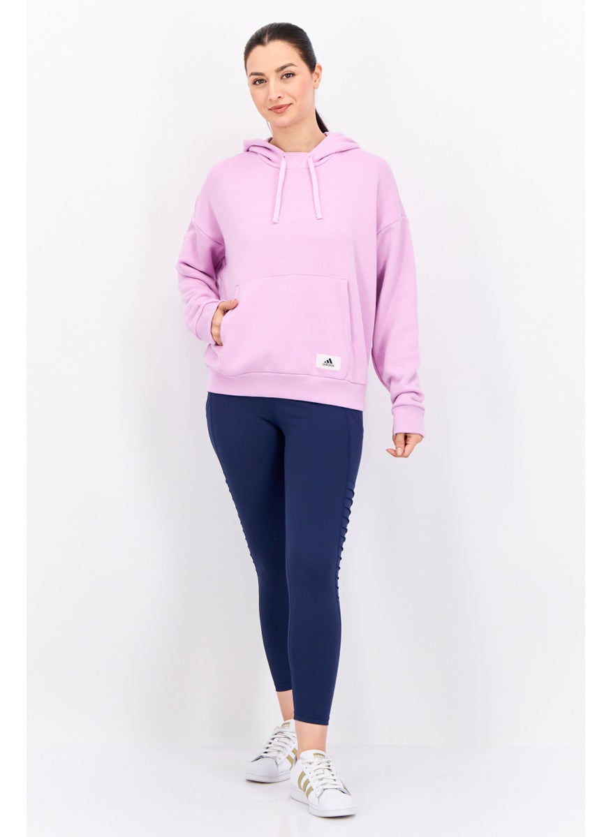 Adidas - Women Loose Fit Textured Outdoor Hoodie, Pink - Image 1