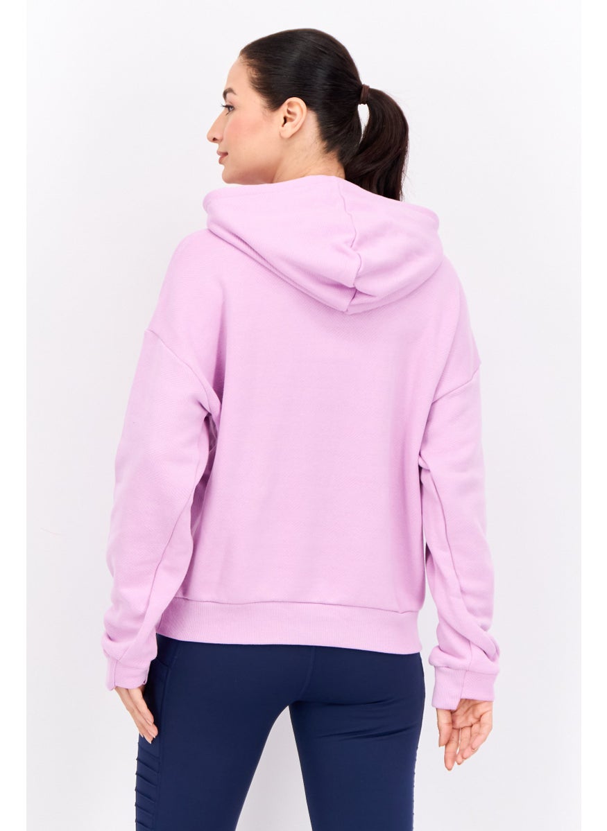 Adidas - Women Loose Fit Textured Outdoor Hoodie, Pink - Image 1