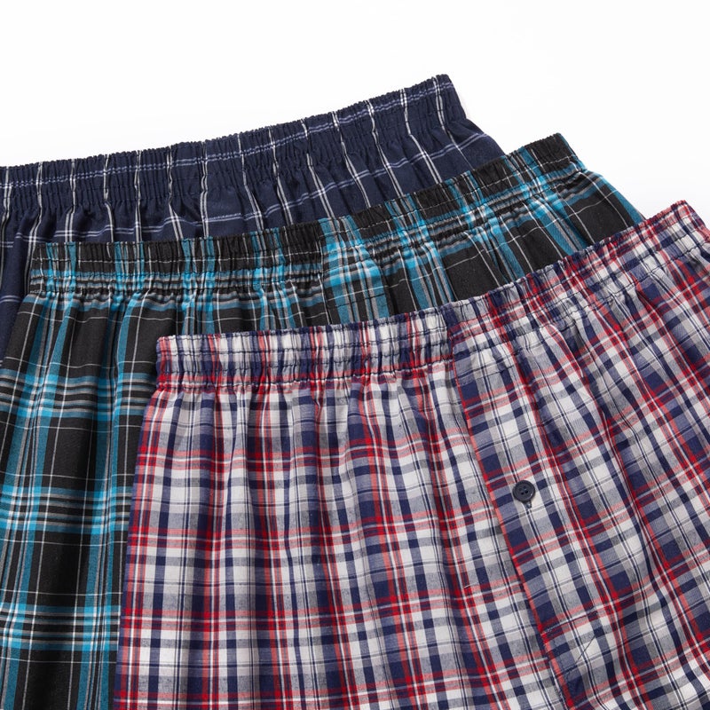 JupiterSecret Men's Woven Boxers Underwear Pack Cotton Boxer Shorts Assorted Colors - Image 4