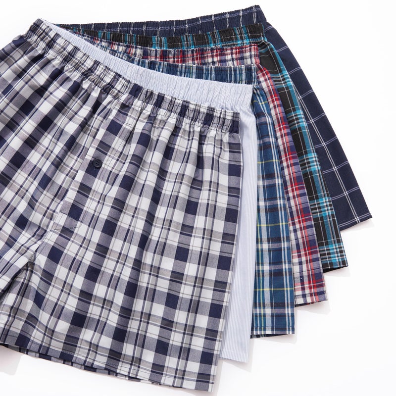 JupiterSecret Men's Woven Boxers Underwear Pack Cotton Boxer Shorts Assorted Colors - Image 2