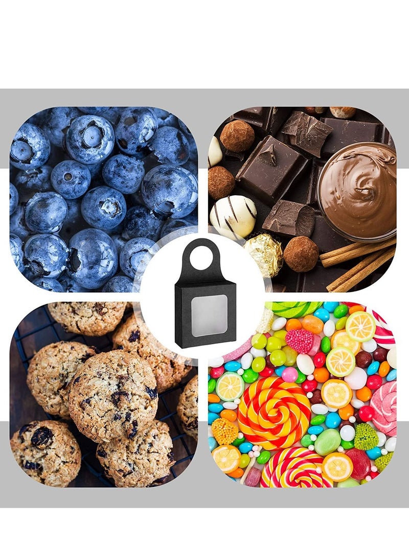 صندوق زجاجات نبيذ من ورق كرافت مكون من 25 قطعة مع نافذة معلقة وصناديق هدايا قابلة للطي للهدايا وزجاجات فارغة وديكور معلق باللون الأسود، 3.5 × 1.2 بوصة - Image 3