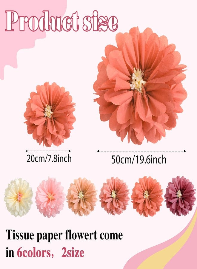 Watersay 12 Pcs Large Mexican Tissue Paper Flowers 20" 10" Giant Colorful Fiesta Paper Flowers Pom Paper Flowers Mexican Paper Flowers for Floral Party Backdrop Wedding Birthday Party (Multicolor) - Image 2