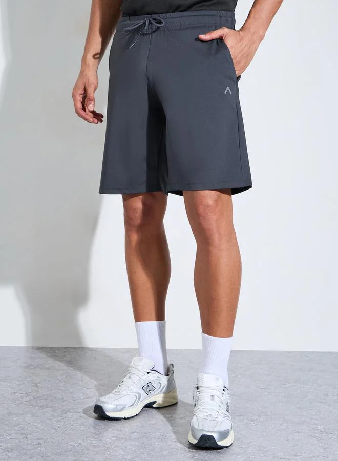 Grey Regular Fit Performance Athletic Shorts