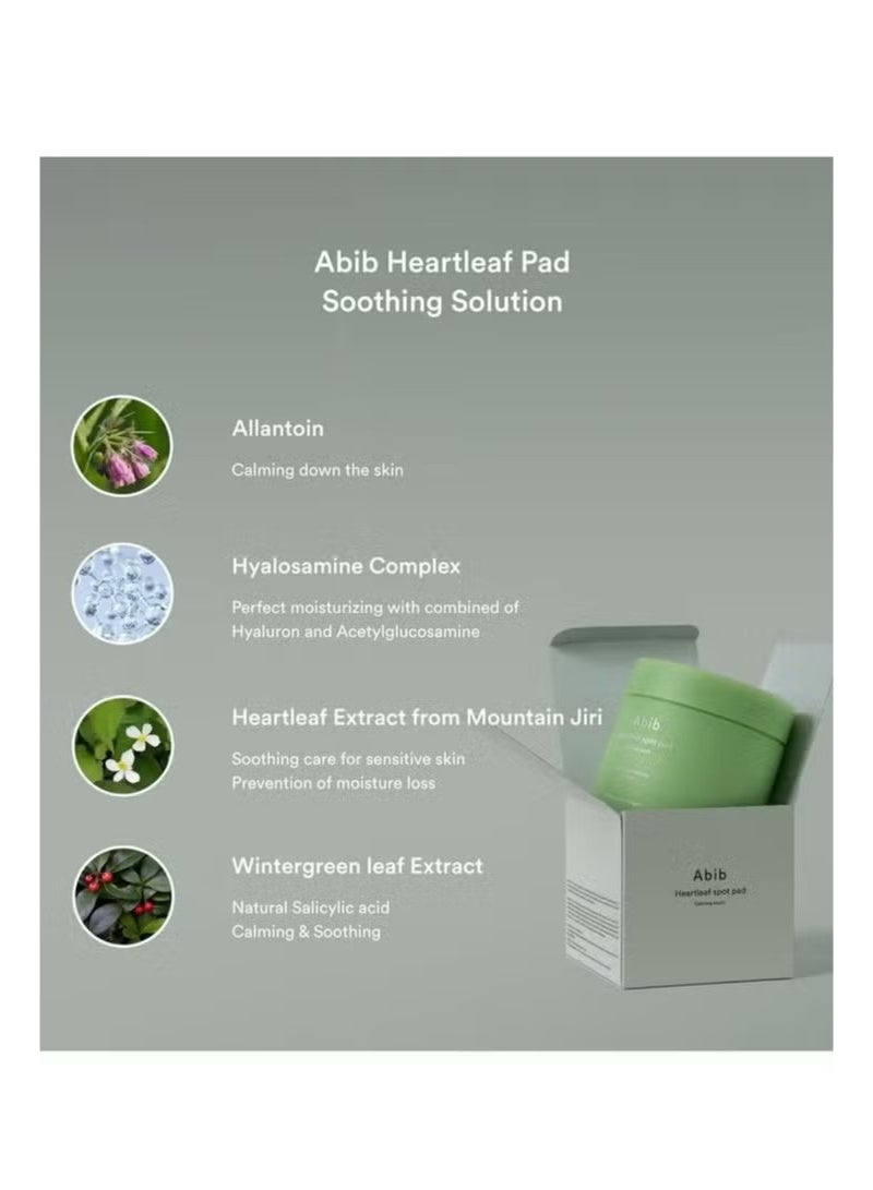 ابيب Abib Heartleaf Spot Pad تهدئة اللمس 80 وسائد الحبر وسائد الإغاثة من أحمرار الوجه تهدئة فورية ترطيب الوجه الحبر نسيج خفيف سهل الاستخدام - Image 4
