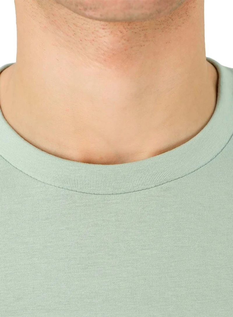 GIORDANO Men's Cotton Crewneck Tee with Signature Print