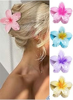 Lesha 4 Pcs Flower Hair Claw Clips for Thick Hair, Strong Hold Nonslip, Cute Large Hair Clips, Hair Accessories for Women  - Image 1