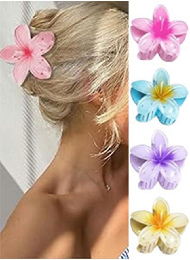 Lesha 4 Pcs Flower Hair Claw Clips for Thick Hair, Strong Hold Nonslip, Cute Large Hair Clips, Hair Accessories for Women  - Image 1